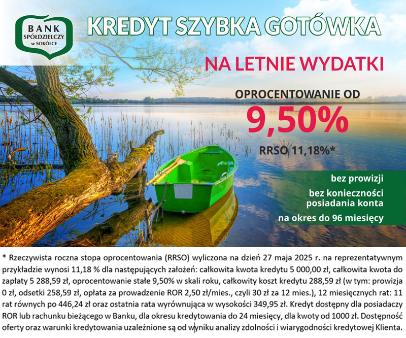 SZYBKA GOTÓWKA na letnie plany. Skorzystaj z naszej oferty!